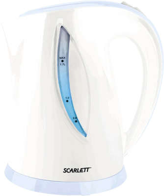 Чайник Scarlett SC-EK18P16 1.7л. белый/голубой (корпус: пластик)
