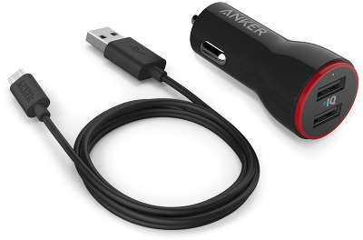 Автомобильное ЗУ Anker PowerDrive 2 with MicroUSB Cable [B2310H11]