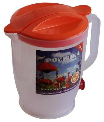 Чайник Росинка ЭЧ-1,0/0,6-220 об.1.0л, оранжевый, пластик (мощность 600Вт; ТЭН-спираль)