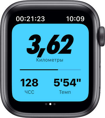 Часы Apple Watch Nike Series 6, 44 мм, Space Gray Aluminium, ремешок Sport Band Anthracite/Black [MG173RU/A]