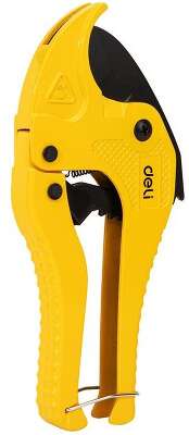 Труборез для пластиковых труб с храповым механизмом Deli DL350042 диаметр реза до 42мм, лезвия из нержавеющей стали с тефлоновым покрытием, аллюминиевый корпус