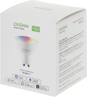 Умная лампа Digma DiLight L1 GU10 5Вт 400lm Wi-Fi (DLL1GU10)