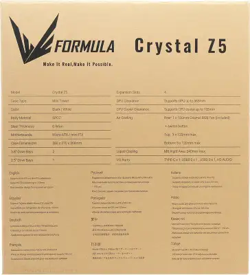 Корпус Formula Crystal Z5, черный, mATX, без БП (CRYSTAL Z5)