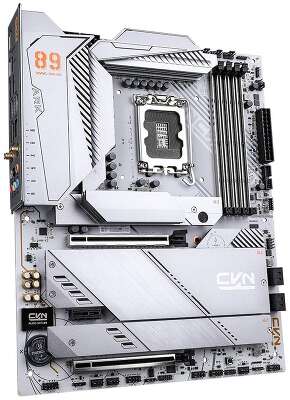 Материнская плата Colorful CVN Z890 ARK FROZEN V20 Z890, LGA1851, 4*DDR5, 2*PCIEx16, 1*PCIEx1, 5*M.2, 3*TypeC, 2*USB3.2Gen2, 6*USB3.2Gen1, 6*USB2.0, 4*SATA3.0, 2.5G, Type-C(DP), DP, HDMI, ATX, RTL
