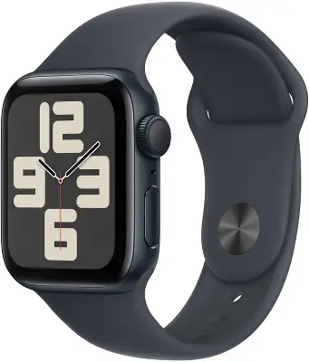 Apple Watch SE (2024) 40mm Midnight Aluminium Case with Midnight Sport Band - S/M (MXE73ZP/A)