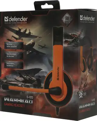 Гарнитура GAMING WARHEAD G-120 BLACK/ORANGE 64099 DEFENDER