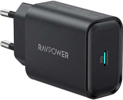 Зарядное устройство RAVPower 20W USB-C Wall Charger, Black [RP-PC167B]