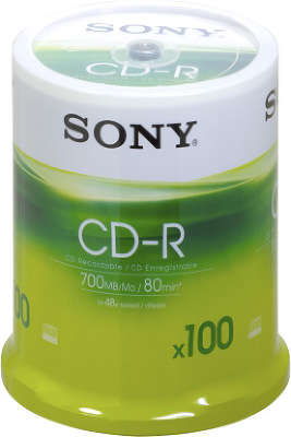 CD-R диск Sony 48х 700 Мб  Box 100 шт. (100CDQ80NSPD)