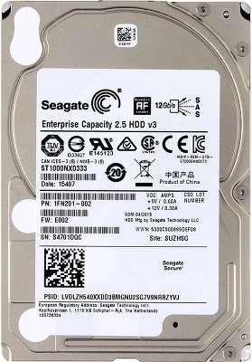 Жёсткий диск SAS 2,5" Seagate 1Tb, ST1000NX0333, Enterprise Capacity 2.5, 7200 rpm, 128Mb buffer
