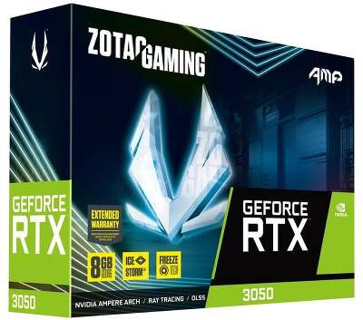 Видеокарта ZOTAC NVIDIA nVidia GeForce RTX 3050 AMP 8Gb DDR6 PCI-E HDMI, 3DP