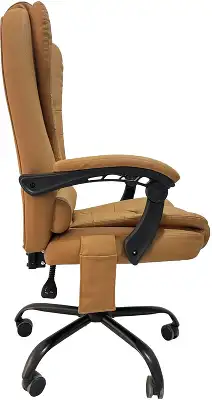 Кресло Cactus CS-CHR-OC05M-BR с вибромассажем бежевый экокожа с подголов. крестов. пластик черный