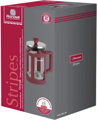 Френч-пресс Rondell Stripes RDS-1641 0.6л красный