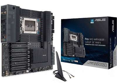 Материнская плата ASUS PRO WS WRX80E-SAGE SE WIFI SWRX8 EATX 8xDDR4 7xPCIEx16 3xM.2 2xUSB-C 10GLAN Wi-Fi 6 {3} (066262)
