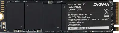 Накопитель SSD Digma PCIe 3.0 x4 1TB DGSM3001TS33T Mega S3 M.2 2280