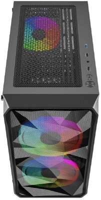 Powercase Mistral Micro A3B ARGB, Tempered Glass, 2x 140mm ARGB PWM+1x 120mm ARGB PWM, чёрный, mATX  (CMMAB-A3)