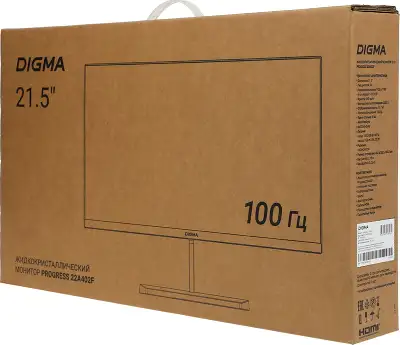 Монитор Digma 21.5" Progress 22A402F черный VA LED 5ms 16:9 HDMI M/M матовая 250cd 16гр/178гр 1920x1080 100Hz G-Sync DP FHD 2.2кг