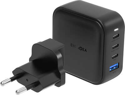 Зарядное устройство EnergEA Travelite Gan100 3xUSB-C/USB-A PD/PPS/QC3.0 100W, Black [CHR-TL-GAN100EU]