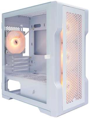 1STPLAYER Корпус TRILOBITE T3 White / mATX, TG / 4x 120mm LED fans inc. / T3-WH-4F1-W