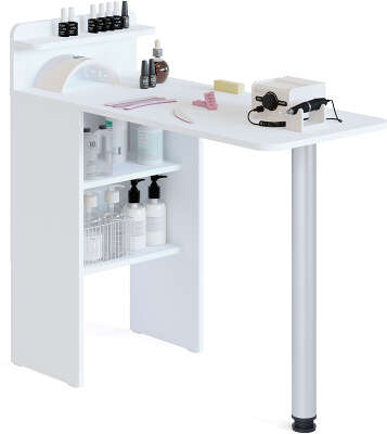 Стол для компьютера Сокол СП-19 складн. столешница ЛДСП белый каркас хром (00-00012723)