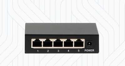 Коммутатор NETLAN, неуправляемый, 4*10/100/1000Мбит/с PoE (af/at), 1*10/100/1000Мбит/с RJ45, 1* DC52V/0.92A, PoE бюджет 48W