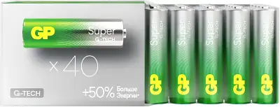 Батарея GP Super Alkaline 15AA21-2CRSWC40 AA (40шт) коробка