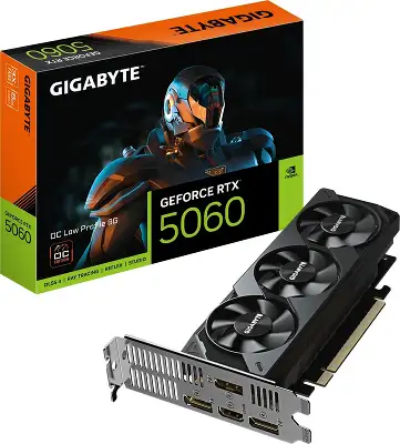 Видеокарта Gigabyte PCI-E 5.0 GV-N5060OC-8GL 1.0 NVIDIA GeForce RTX 5060 8Gb 128bit GDDR7 2497/28000 HDMIx1 DPx3 HDCP Ret low profile