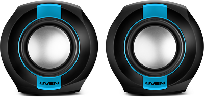SVEN 150, чёрный-синий, USB, акустическая система 2.0, мощность 2x2,5 Вт(RMS)