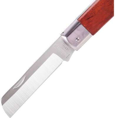 Нож электрика прямой складной Deli DL0070 длина 200мм, нержавеющая сталь, деревянная рукоять