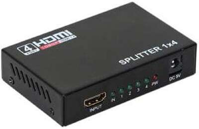ORIENT HSP0104H, HDMI 4K Splitter 1->4, HDMI 1.4/3D, UHDTV 4K(3840x2160)/HDTV1080p/1080i/720p, HDCP1.2, внешний БП 5В/1А, метал.корпус (29986)