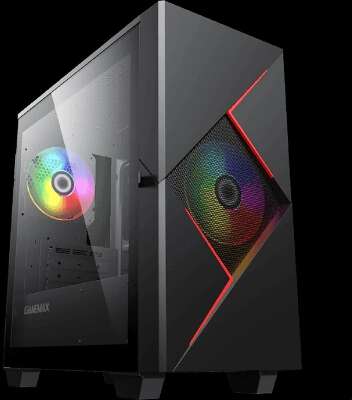 GameMax Корпус Cyclops BR без БП (Midi Tower, ATX, Черно-красн.,1*USB2.0 + 1*USB3.0, 2*120мм)