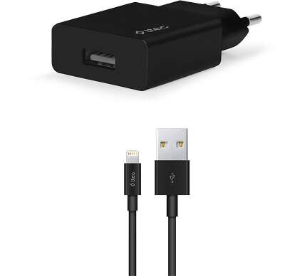Сетевое зарядное устройство TTEC SmartCharger Travel Charger 2.1A с кабелем Lightning для зарядки и передачи данных. Цвет: черный