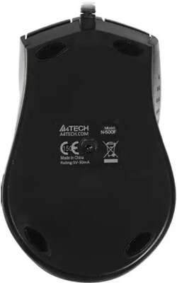 A-4Tech Мышь N-500F V-TRACK (серый глянец/черный) USB, 3+1 кл.-кн.,провод.мышь [641866]