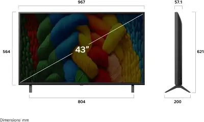 Телевизор LED LG 43" 43NANO80A6B.ARUG синяя сажа 4K Ultra HD 60Hz DVB-T DVB-T2 DVB-C DVB-S DVB-S2 USB WiFi Smart TV
