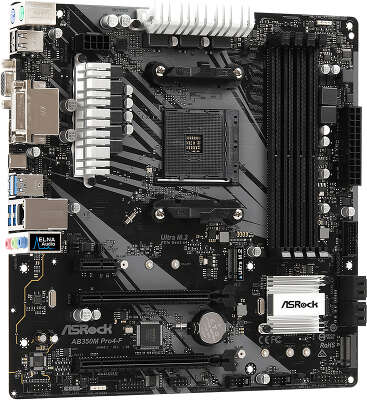 Материнская плата mATX LGAAM4 ASRock AB350M PRO4-F