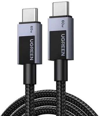 Кабель UGREEN L524 (55764) USB-C to USB-C PD 3A Fast Charging Braided Date Cable. Длина: 0,5м. серый космос
