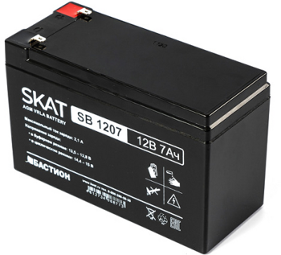 (2533) Бастион SKAT SB 1207 АКБ СК 12В/7 Ач/F1/Срок службы 6 лет/1,5 л.г