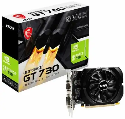 Видеокарта MSI PCI-E 2.0 N730K-4GD3/OCV1 NVIDIA GeForce GT 730 4Gb 64bit DDR3 1006/1600 DVIx1 HDMIx1 CRTx1 HDCP Ret