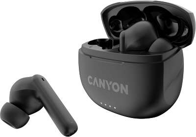 Гарнитура внутриканальные Canyon TWS-8 черный беспроводные bluetooth в ушной раковине (CNS-TWS8B)
