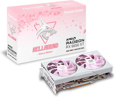 Видеокарта PowerColor AMD Radeon RX 6650 XT Hellhound Sakura ОС 8Gb DDR6 PCI-E HDMI, 3DP