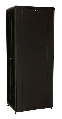 Шкаф коммутационный WRline (WR-TT-2266-DD-RAL9004) напольный 22U 600x600мм пер.дв.перфор.2ств. задн.дв.перфор.2-хст. 2 бок.пан. направл.под винты 800кг черный 510мм 1166мм IP20 сталь
