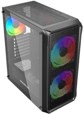 Powercase Mistral Edge SE, Tempered Glass, 2x 140mm ARGB PWM+1x 120mm ARGB PWM, чёрный, ATX  (CMSEB-A3)