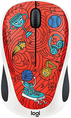 Мышь беспроводная Logitech Wireless Mouse M238 Doodle Collection USB CHAMPION CORAL (910-005054)