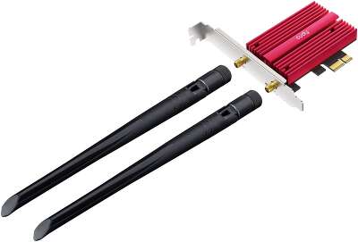 Адаптер беспроводной связи (Wi-Fi) CUDY BE9300 7 PCI Express Adapter 7 Bluetooth 5.4 PCI Express Adapter with Heatsink, Intel BE200 module, Tri-band 2T2R, 5.8Gbps@6Ghz+2.8Gbps@5GHz + 688Mbps@2.4GHz, 802.11be/ax/ac/a/b/g/n, Magnetized antenna base, 2 high 
