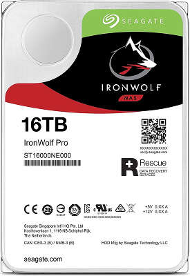 Жесткий диск SATA3 16Tb [ST16000NE000] Seagate Ironwolf Pro, 7200rpm, 256Mb