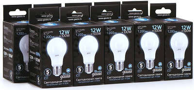 Лампа светодиодная Gauss A60 12Вт цок.:E27 шар 220B св.свеч.бел.нейт. A60 (упак.:10шт) (102502212)