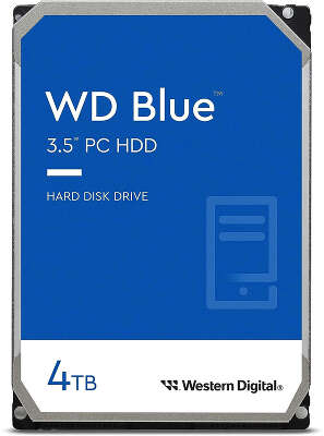 Жесткий диск SATA3 4Tb [WD40EZAX] (HDD) Western Digital Blue, 5400rpm, 256Mb