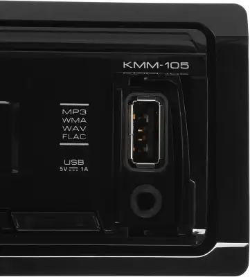 Автомагнитола Kenwood KMM-105 1DIN 4x50Вт USB 2.0 AUX 1 RDS