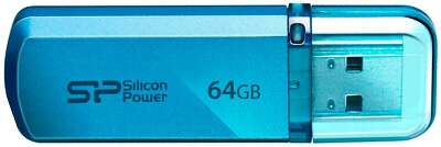 Модуль памяти USB2.0 Silicon Power Helios 101, 64 Гб, голубой [SP064GBUF2101V1B]