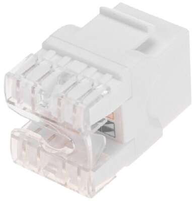Rexant (02-0060) Модуль Keystone Jack RJ-45(8P8C), UTP неэкранированный, CAT 5e, тип 180 градусов, белый PRO