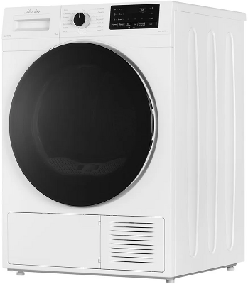 Сушильная машина MONSHER/ Сушильная машина MONSHER, High-Tech, загрузка 10 кг, 15 программ, тепловой насос, подсветка барабана, отсрочка старта, электронное управление, блокировка от детей, энергоэффективность А+, цвет белый